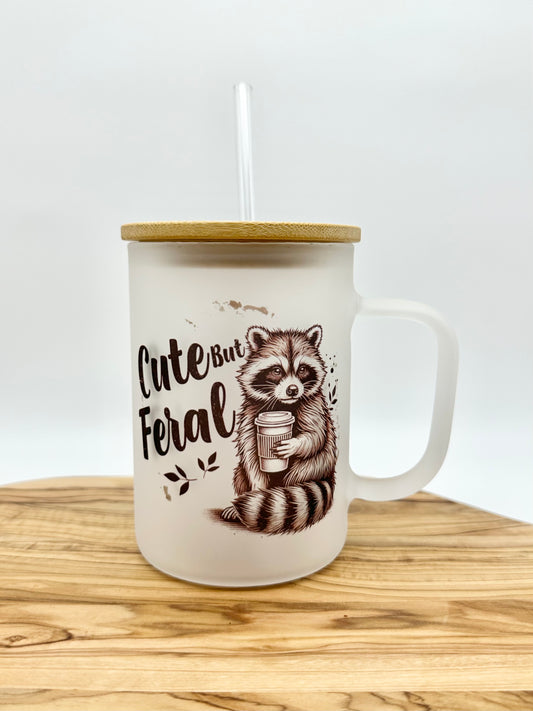 Funny Raccoon Frosted Coffee Mug