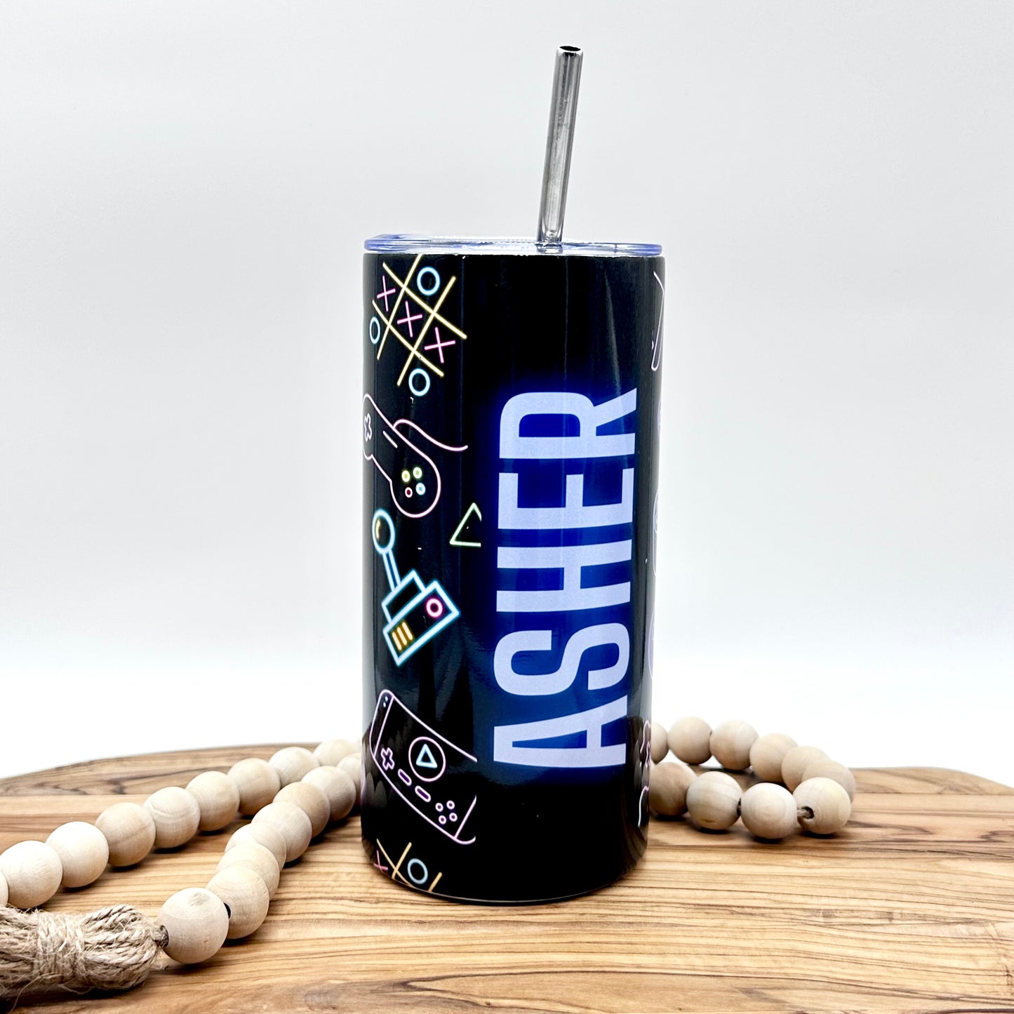 Kids Personalized Neon Gaming Tumbler 15oz