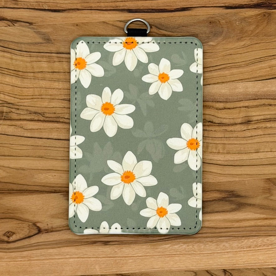 Neutral Checkered & Floral Badge Holders