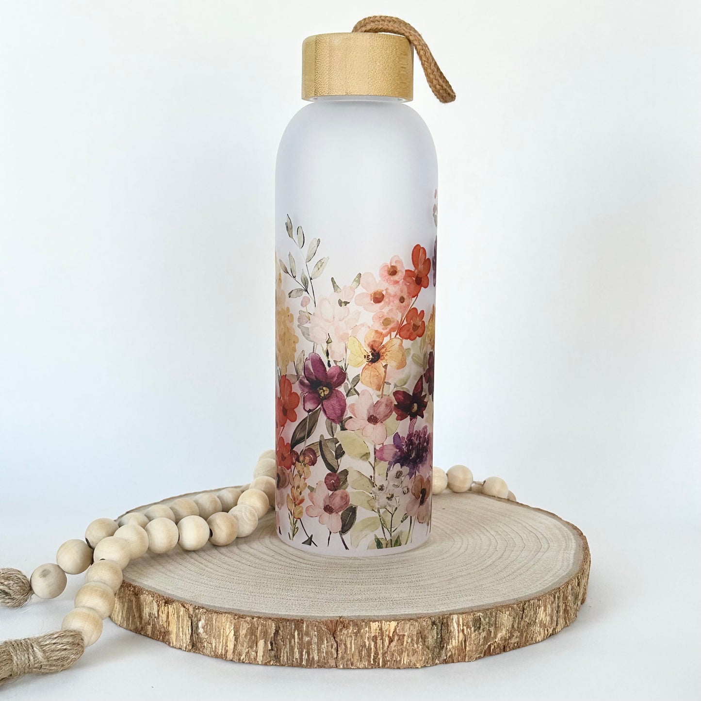 Wildflower Glass Water Bottle