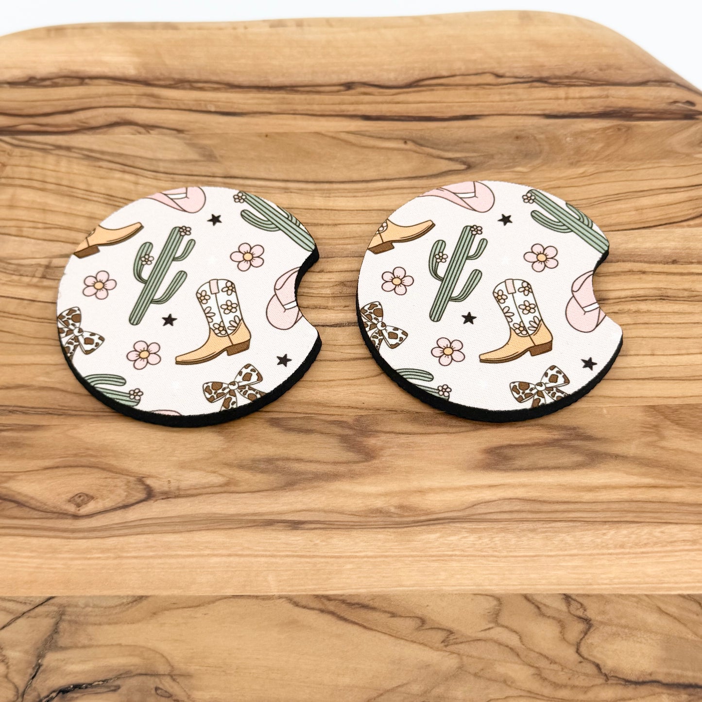 Pink Cowgirl Car Coasters