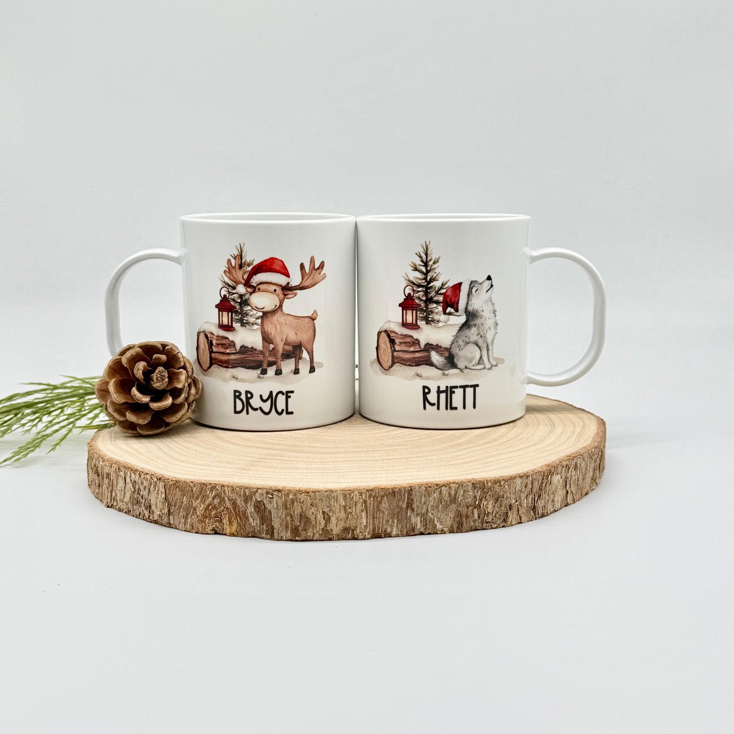 Personalized Kids Christmas Mug – BPA-Free Plastic Cup with Cute Holiday Animals