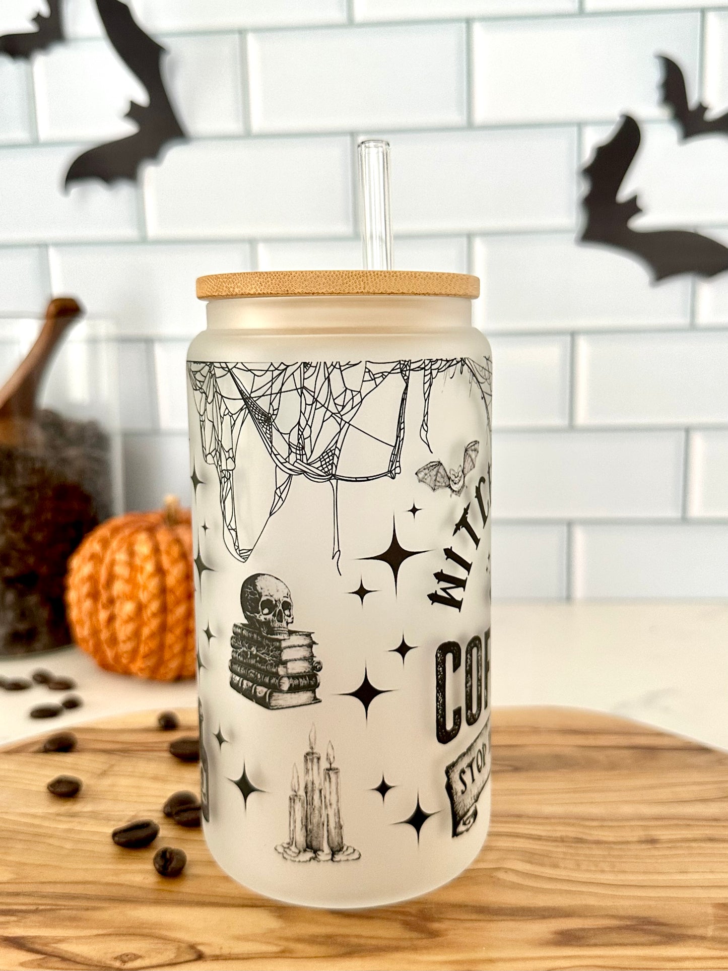 Halloween Witches Brew Glass Cup