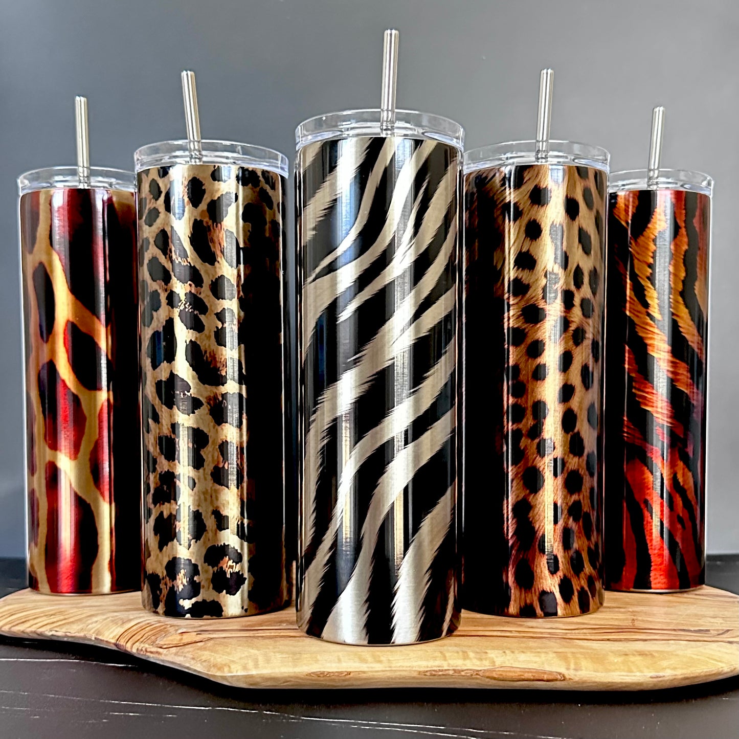 Insulated Stainless Steel Animal Print Tumbler