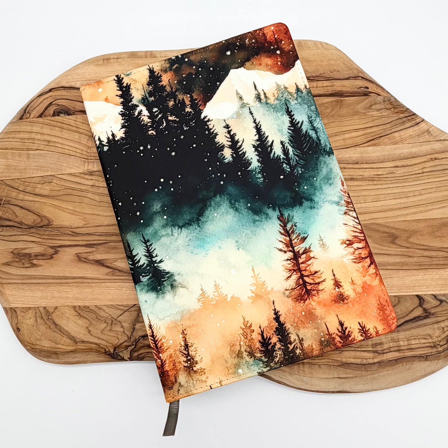 Watercolor Mountain Forest A5 Lined Journal