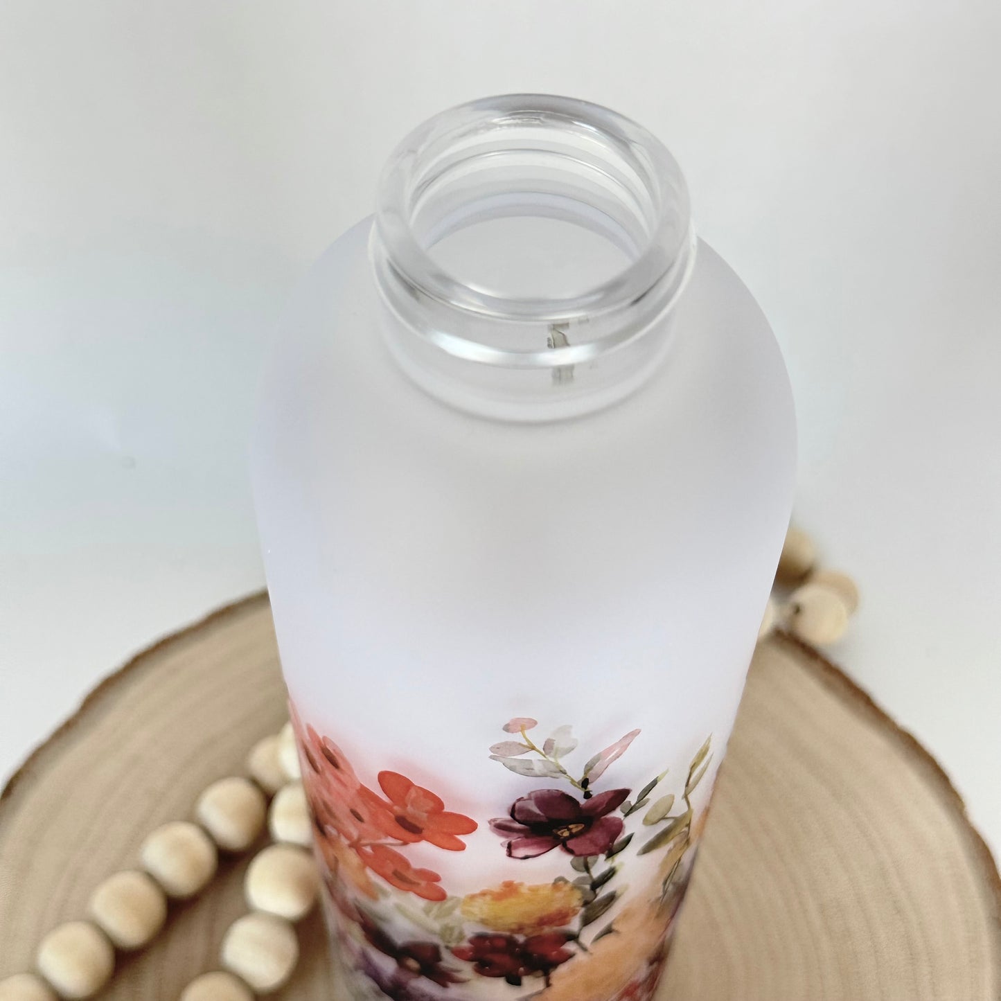 Wildflower Glass Water Bottle