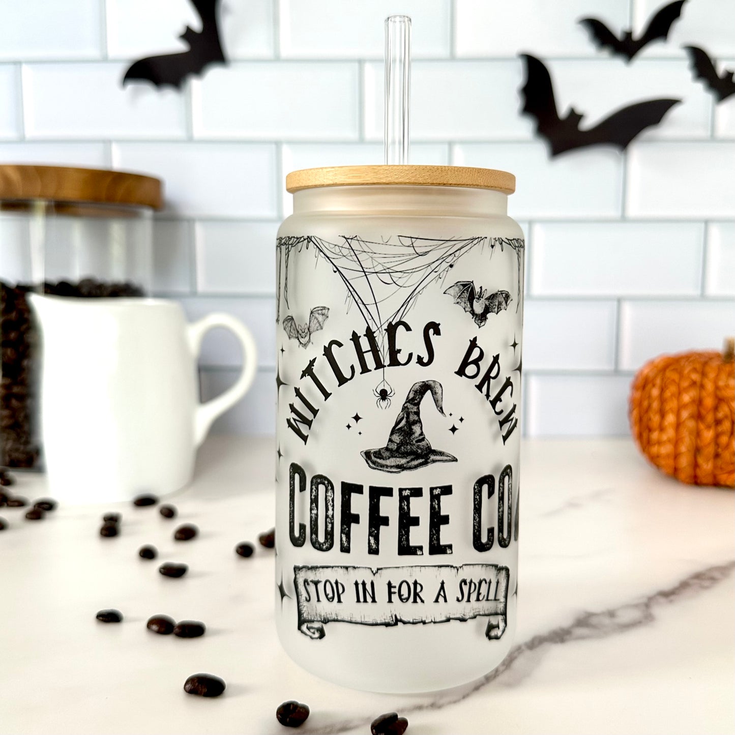 Halloween Witches Brew Glass Cup