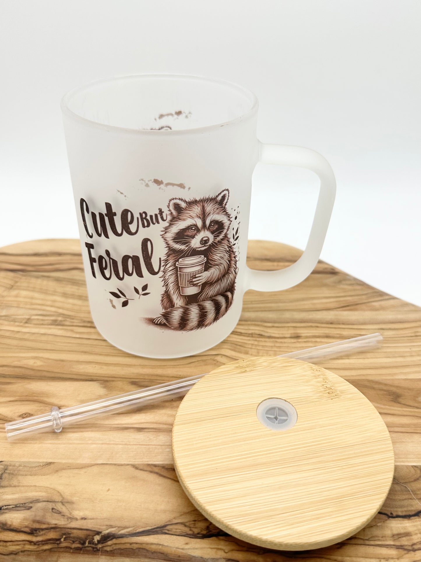 Funny Raccoon Frosted Coffee Mug