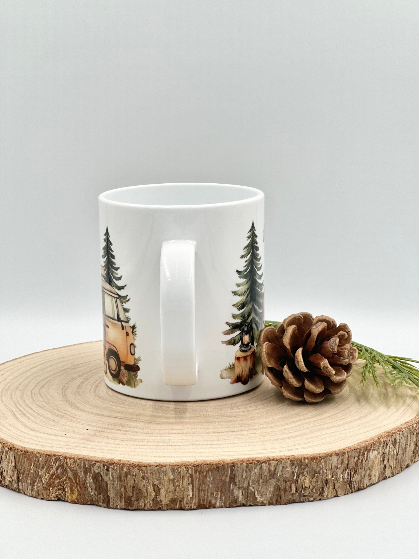 Custom Kids Camping Mug – 11oz Durable Plastic Mug with Bear and Tent Design, Personalized with Name