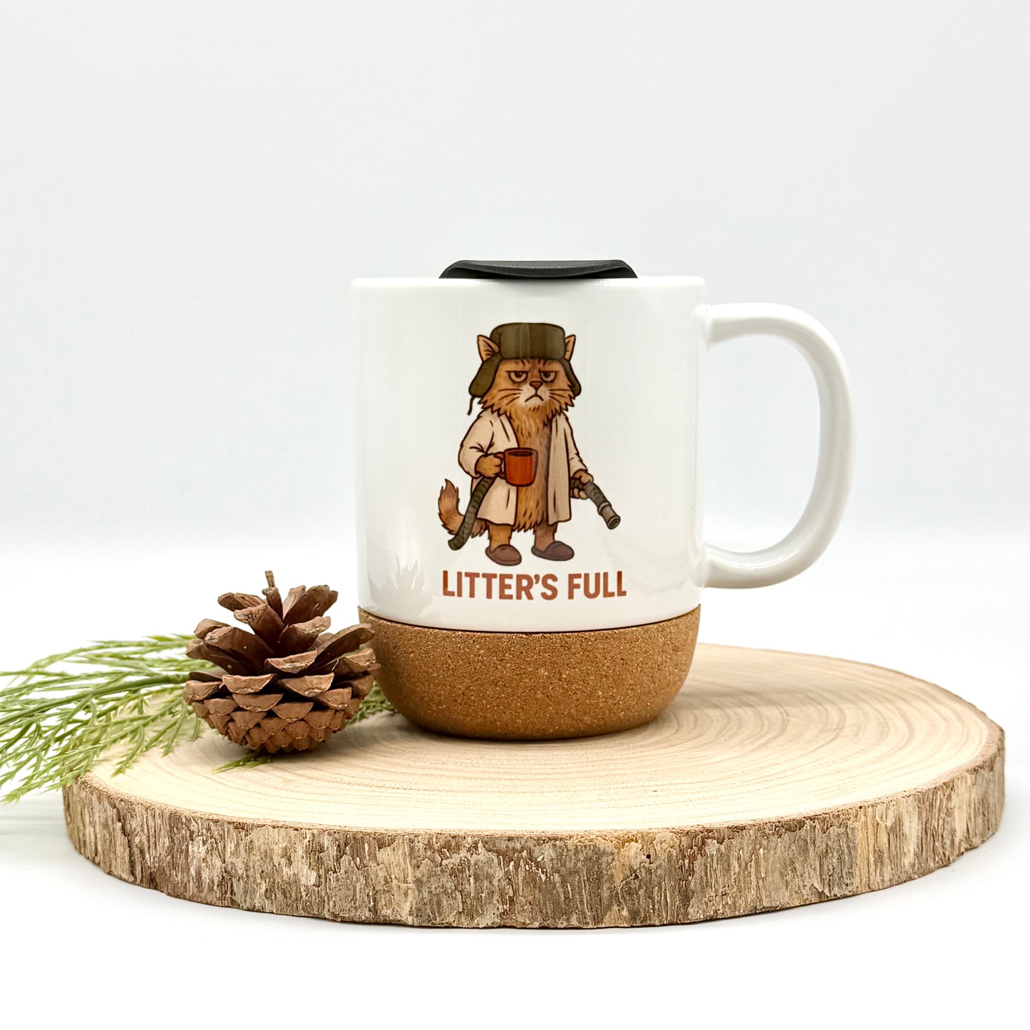 Funny Grumpy Cat Christmas Mug - 12oz Coffee Mug with Cork Base