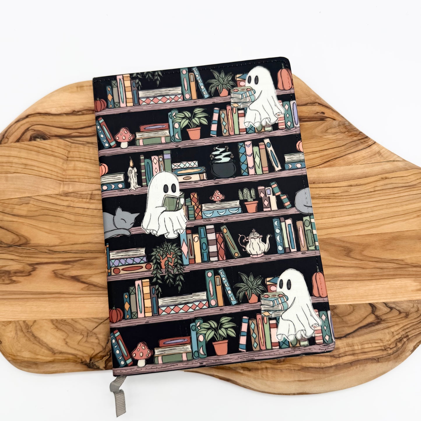 Ghostly Bookshelf A5 Lined Journal
