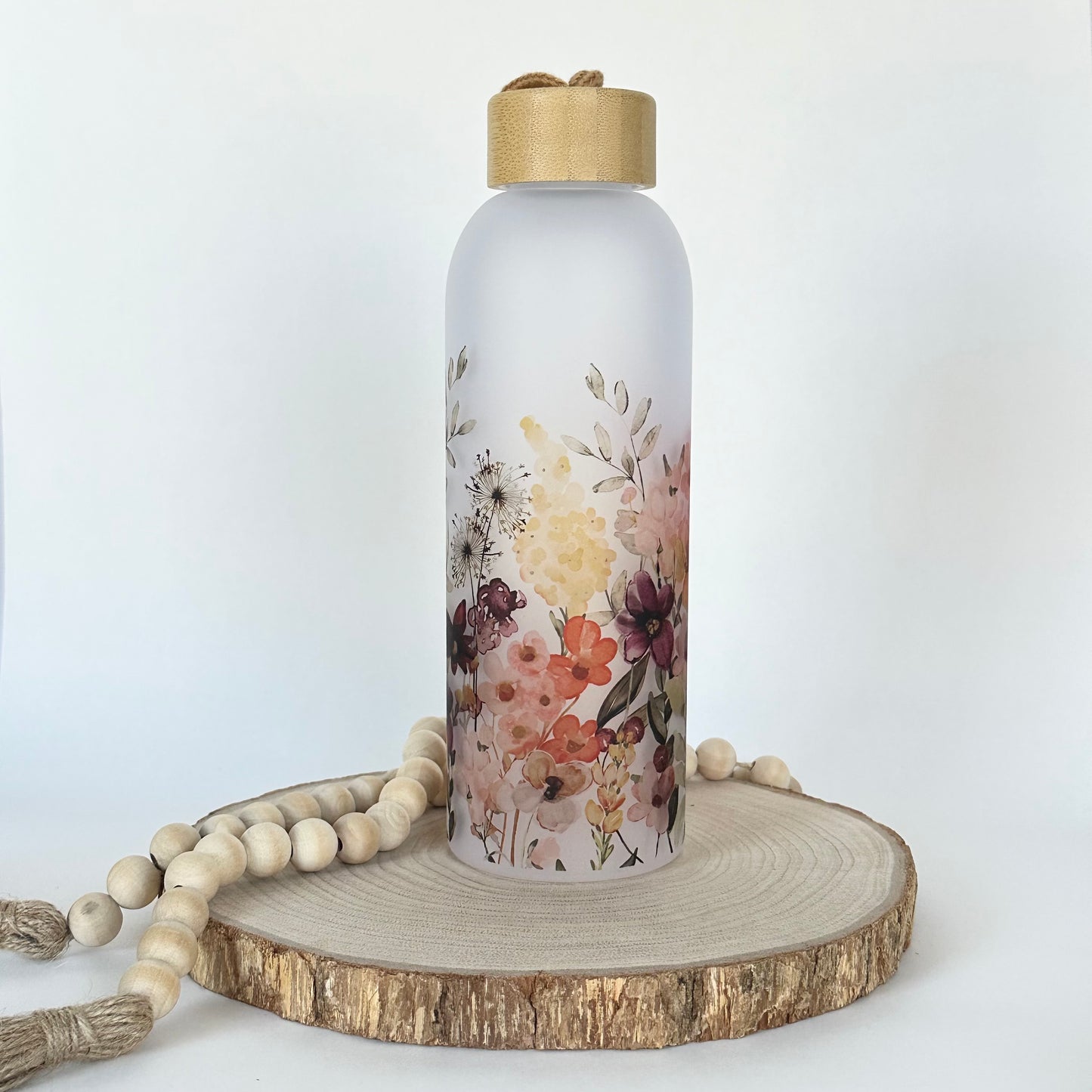 Wildflower Glass Water Bottle