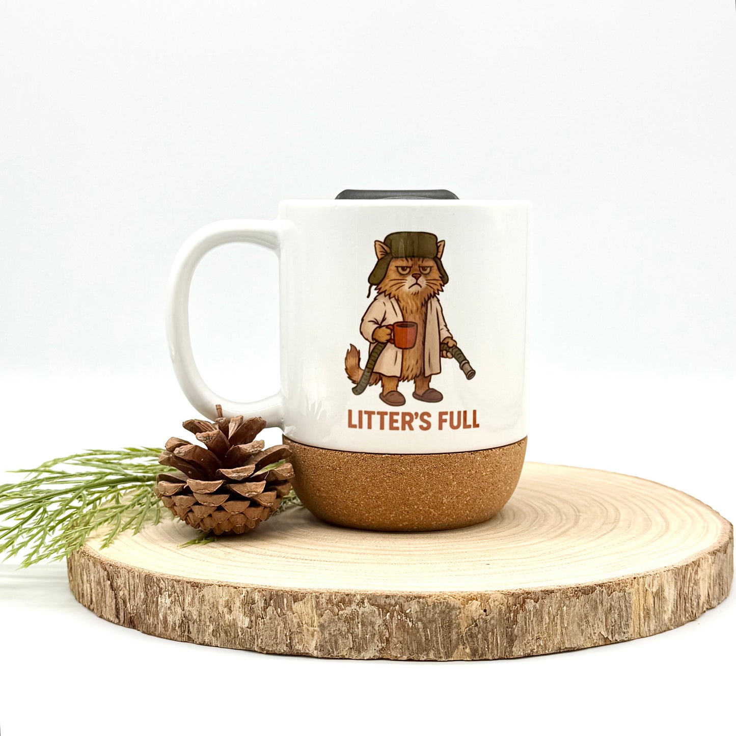 Funny Grumpy Cat Christmas Mug - 12oz Coffee Mug with Cork Base