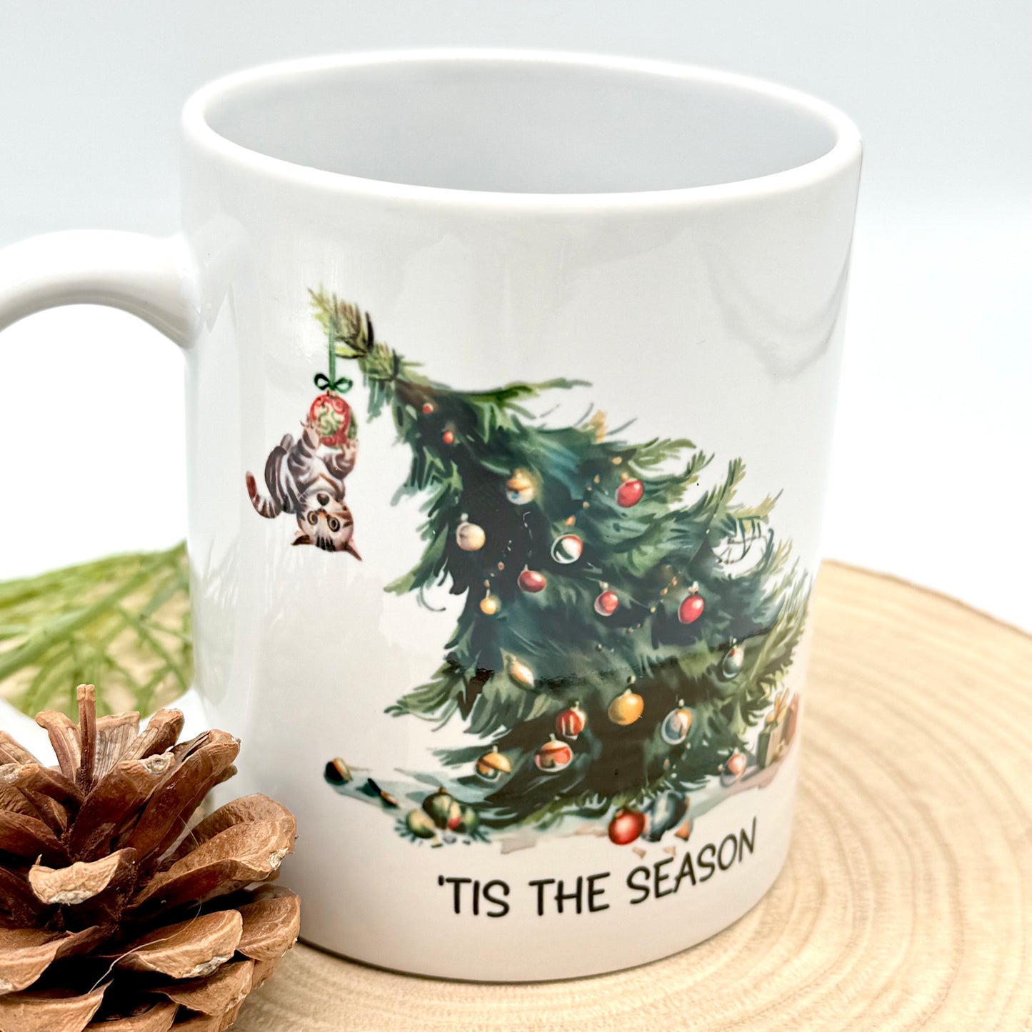 Funny Christmas Cat Mug - 12oz Ceramic Mug