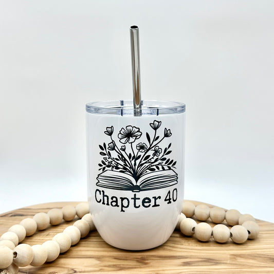 Insulated Wine Glass for Book Lover