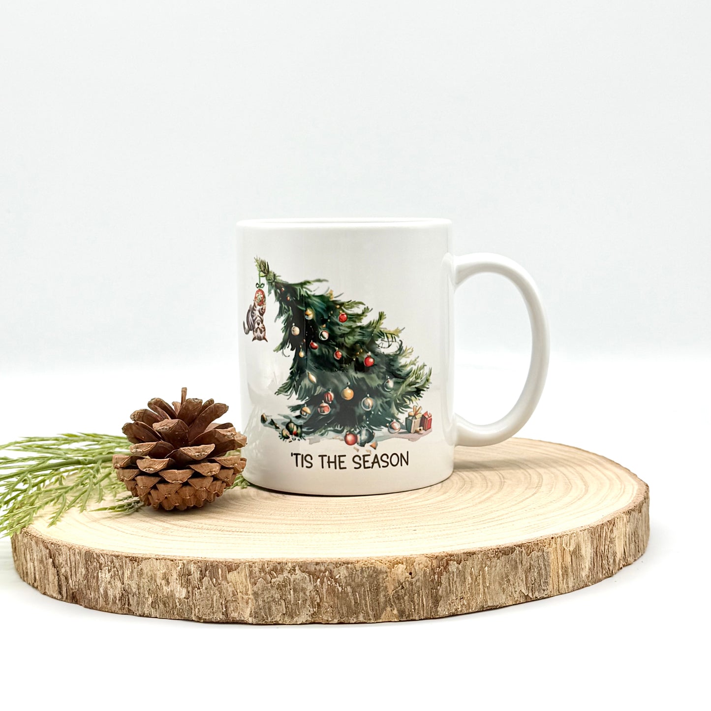 Funny Christmas Cat Mug - 12oz Ceramic Mug