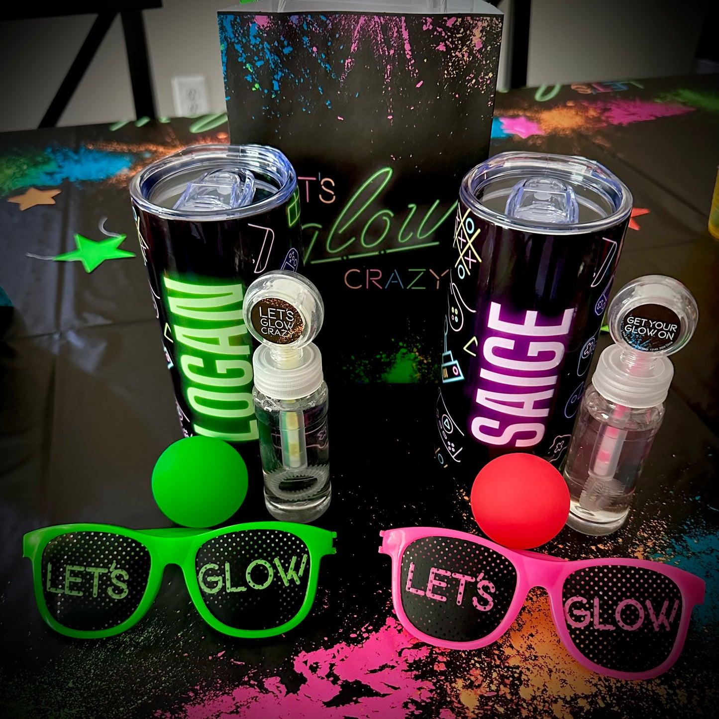 Kids Personalized Neon Gaming Tumbler 15oz