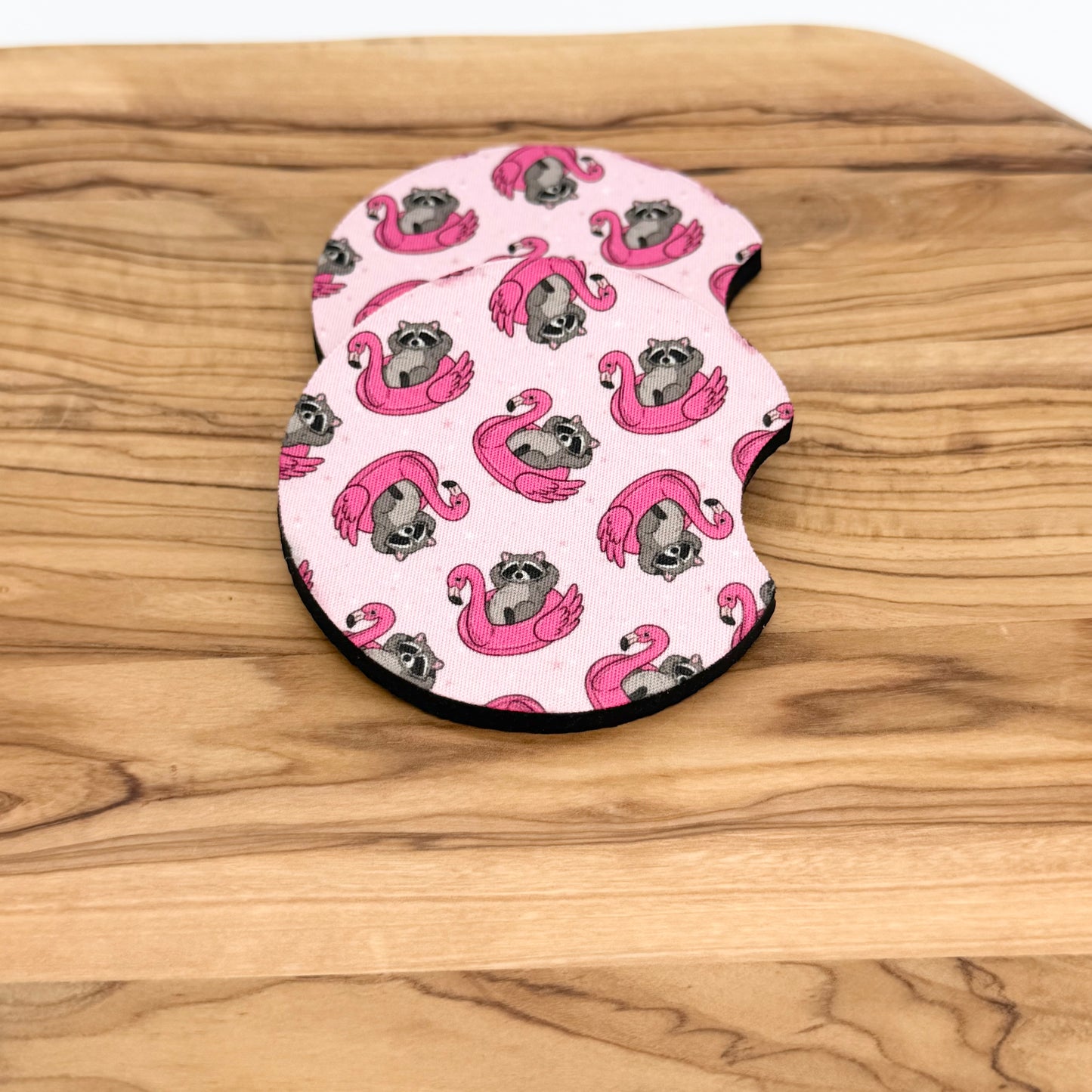 Funny Summer Raccoon Car Coasters