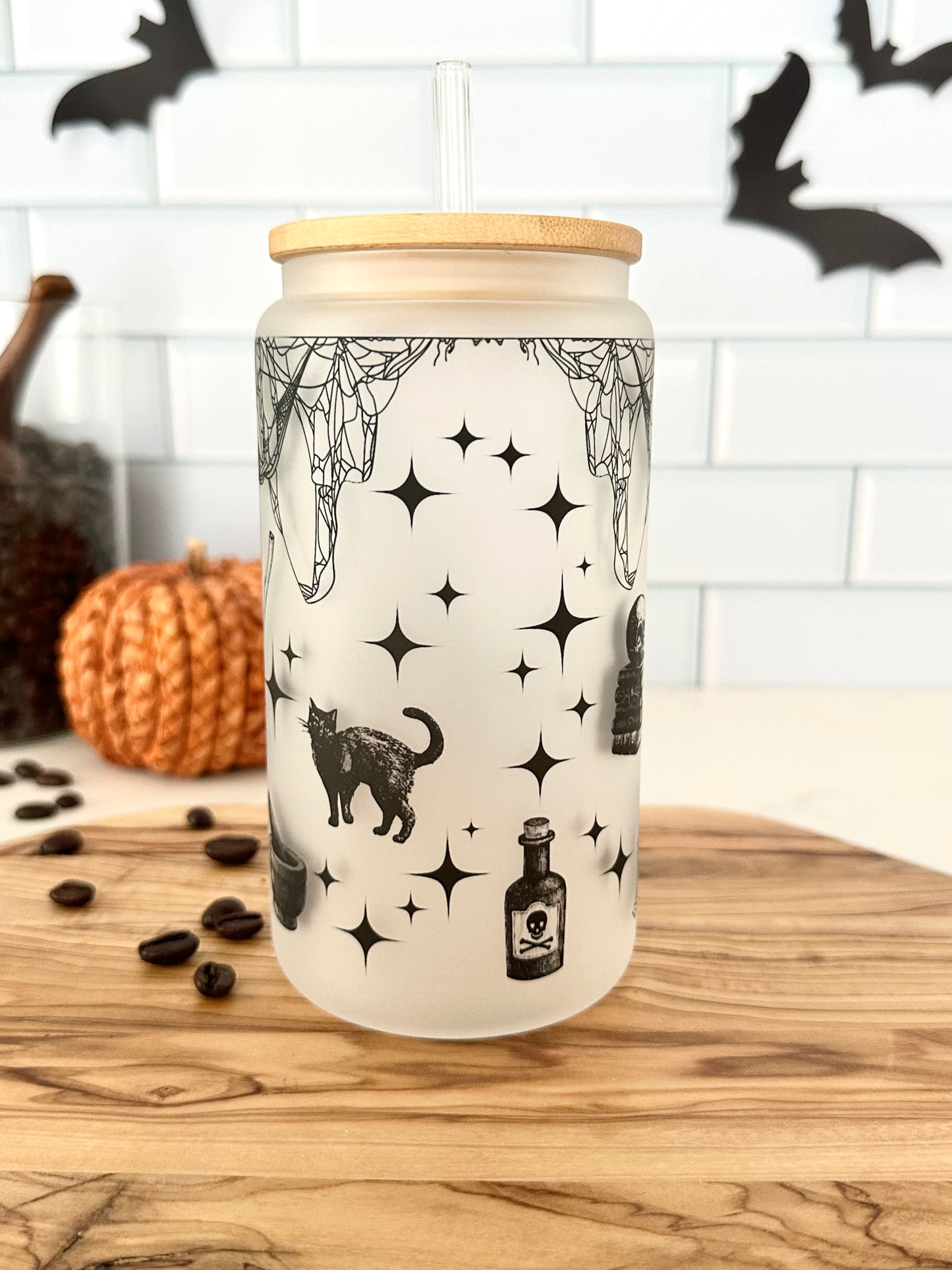 Halloween Witches Brew Glass Cup