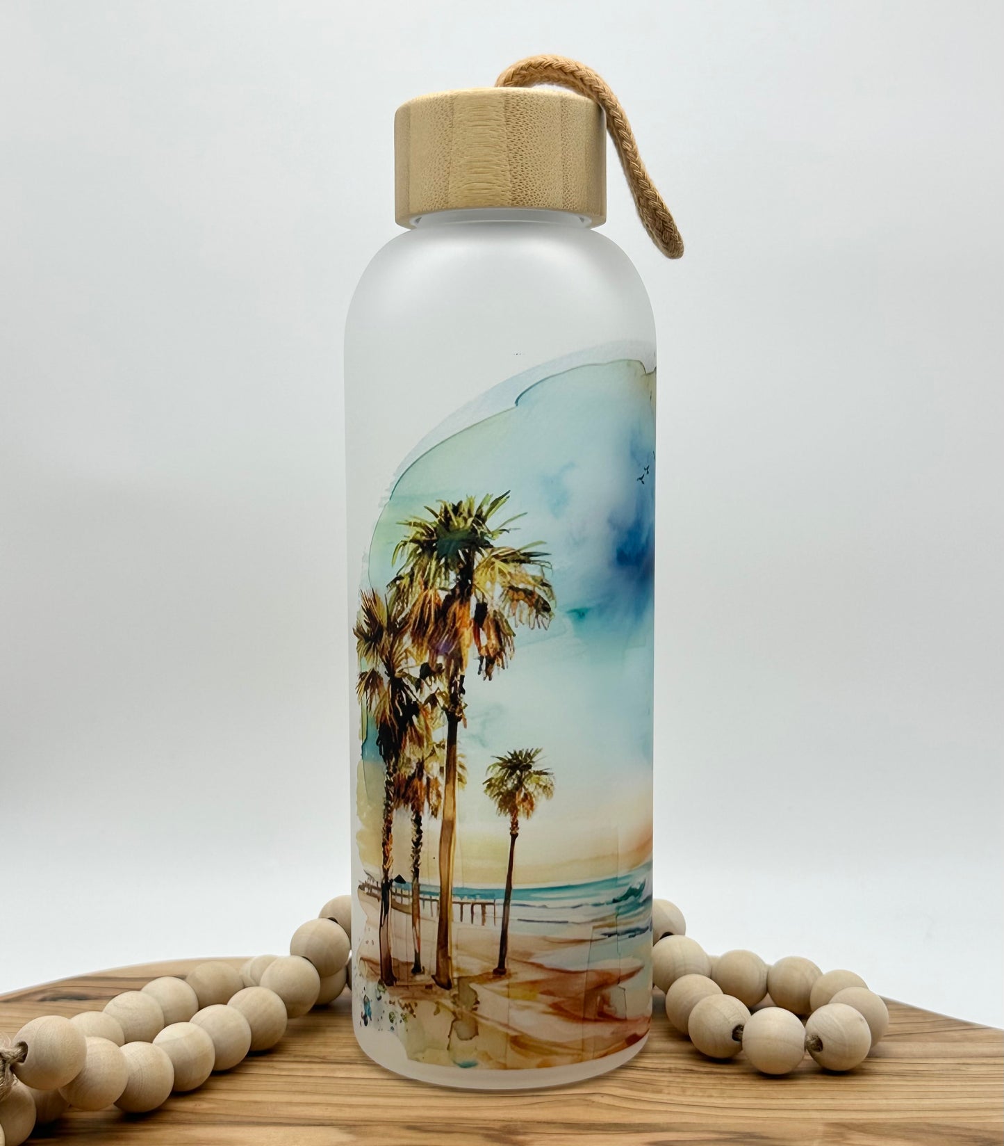 San Diego Frosted Glass Water Bottle