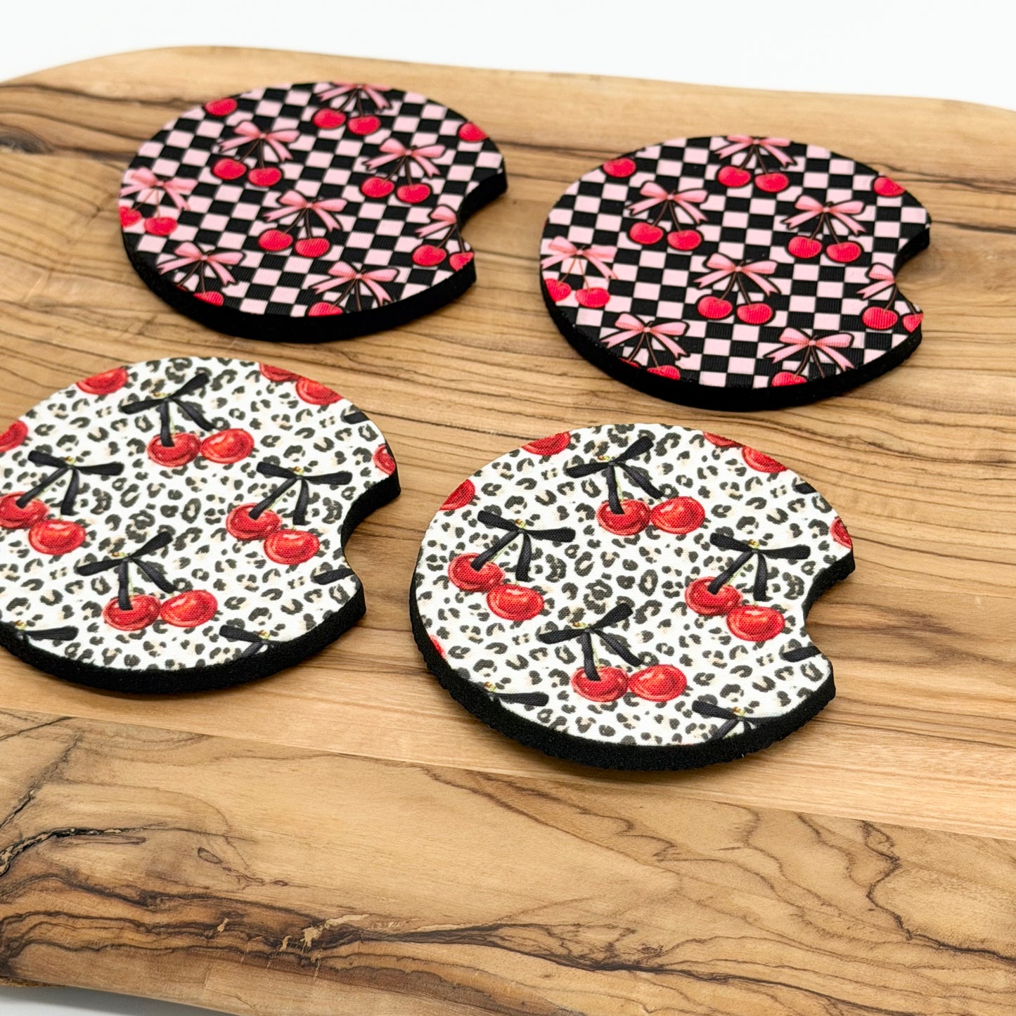 Cherry Car Coasters