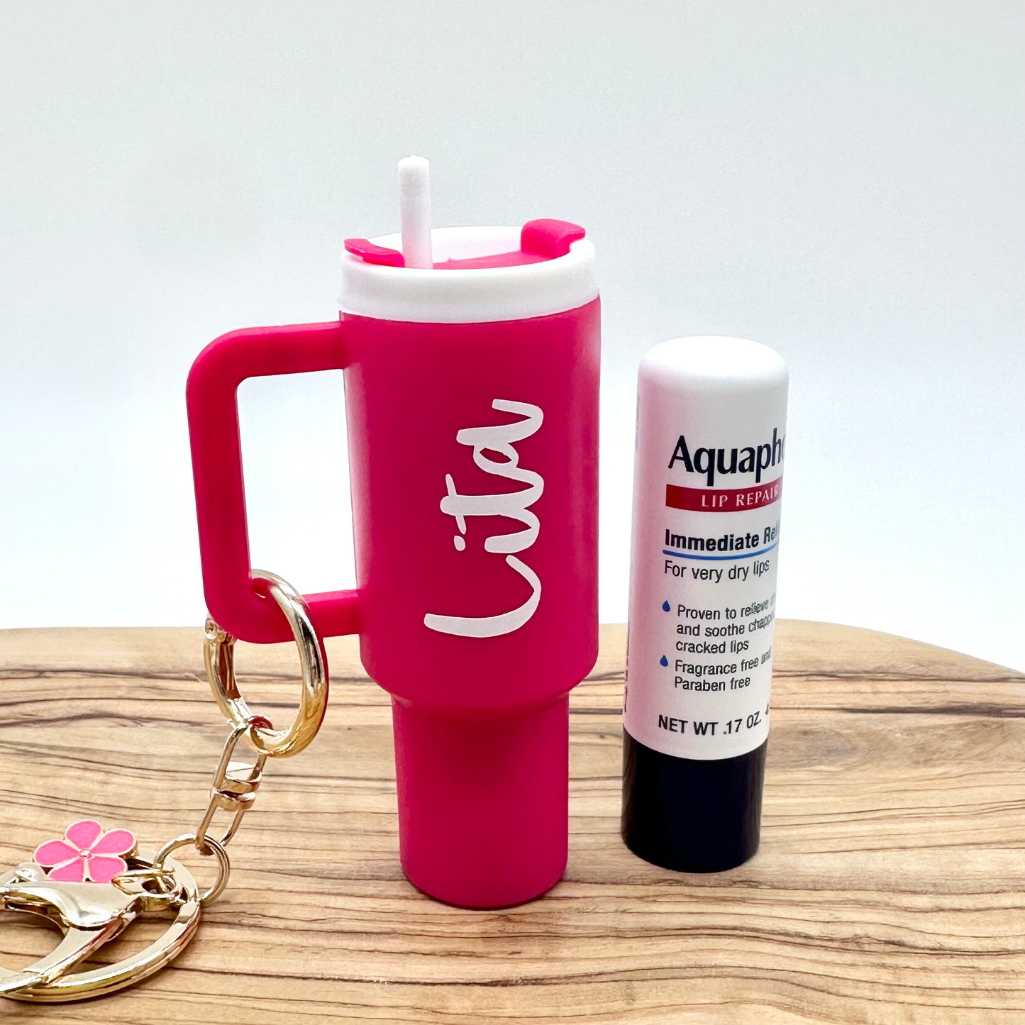 Mini Tumbler Keychain Lip Gloss Holder