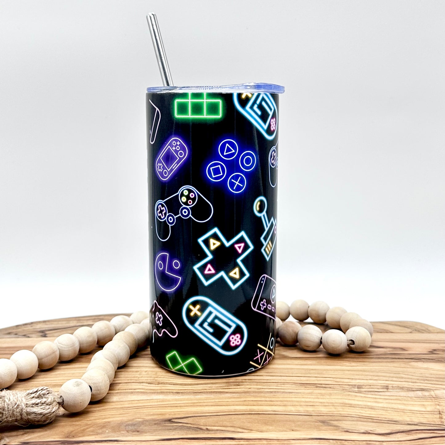 Kids Personalized Neon Gaming Tumbler 15oz