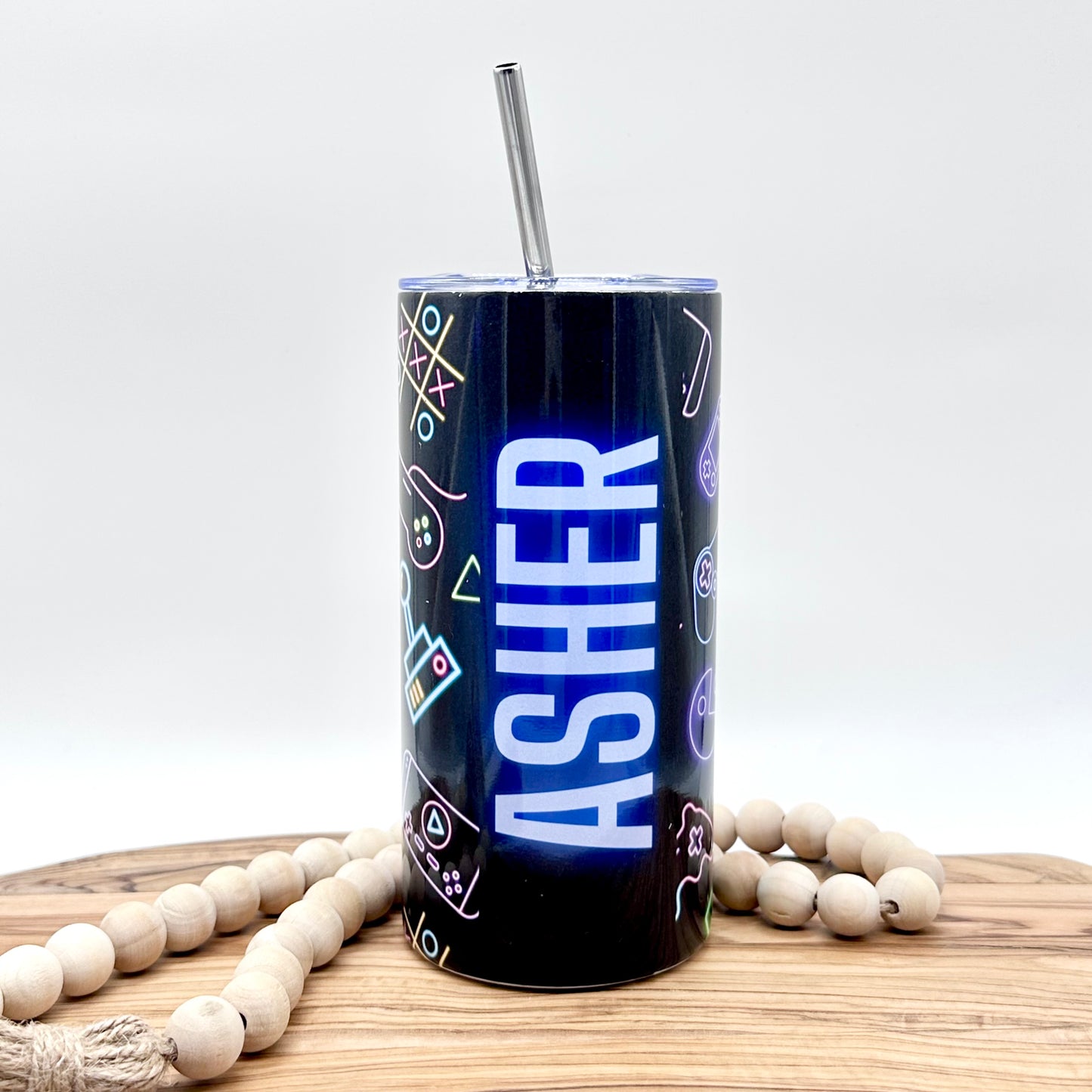 Kids Personalized Neon Gaming Tumbler 15oz