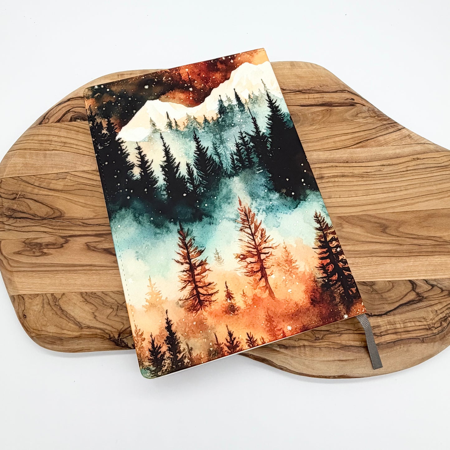 Watercolor Mountain Forest A5 Lined Journal