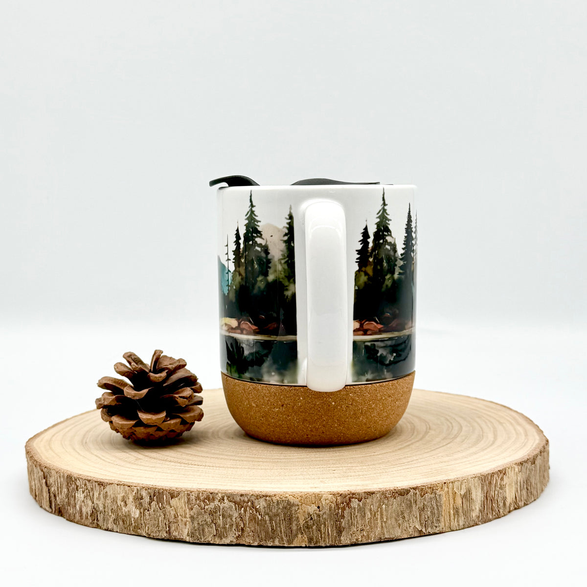 12oz Mountain Forest Cork Bottom Coffee Mug