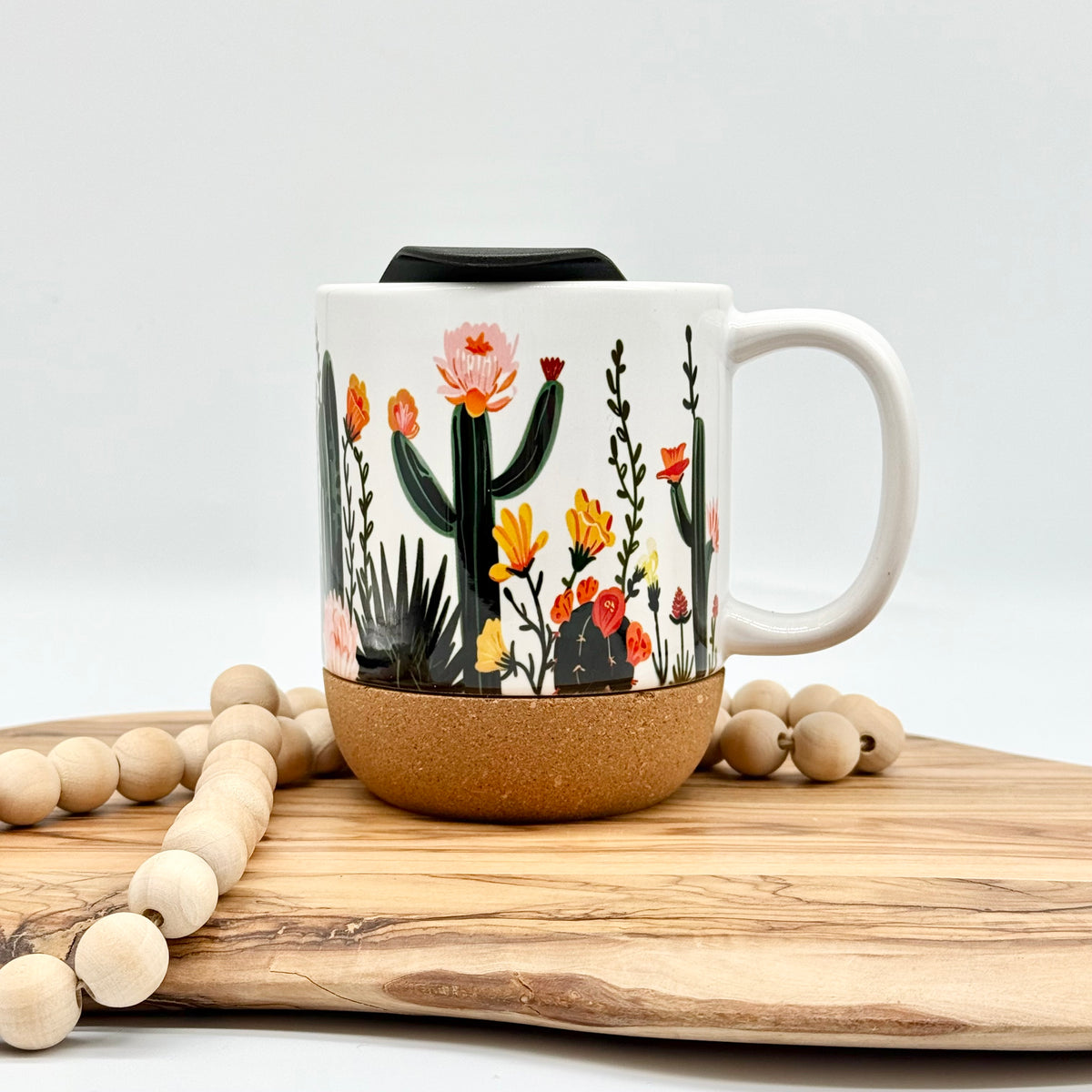 12oz Desert Cactus Cork Bottom Coffee Mug