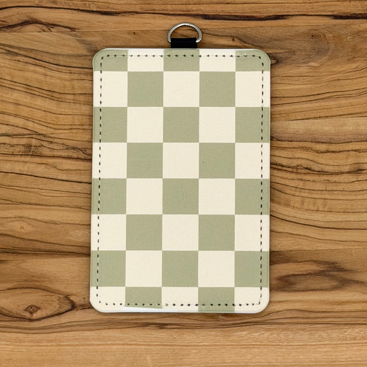 Neutral Checkered & Floral Badge Holders