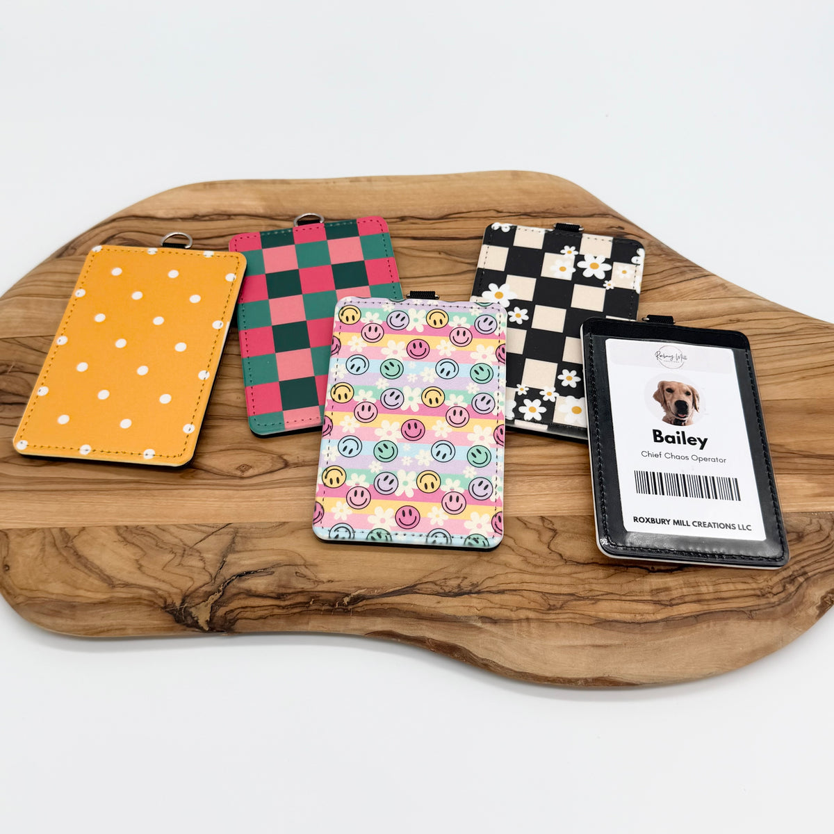 Colorful Retro Badge Holders