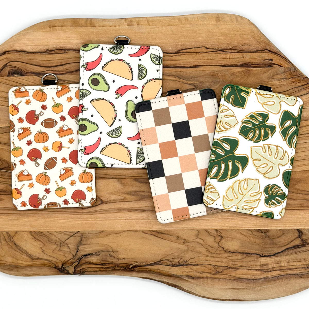 Fun & Trendy Badge Holders – Fall, Tacos, Checkered & Monstera