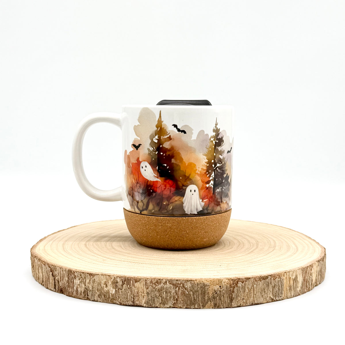 12oz Spooky Forest Ghost Cork Bottom Coffee Mug