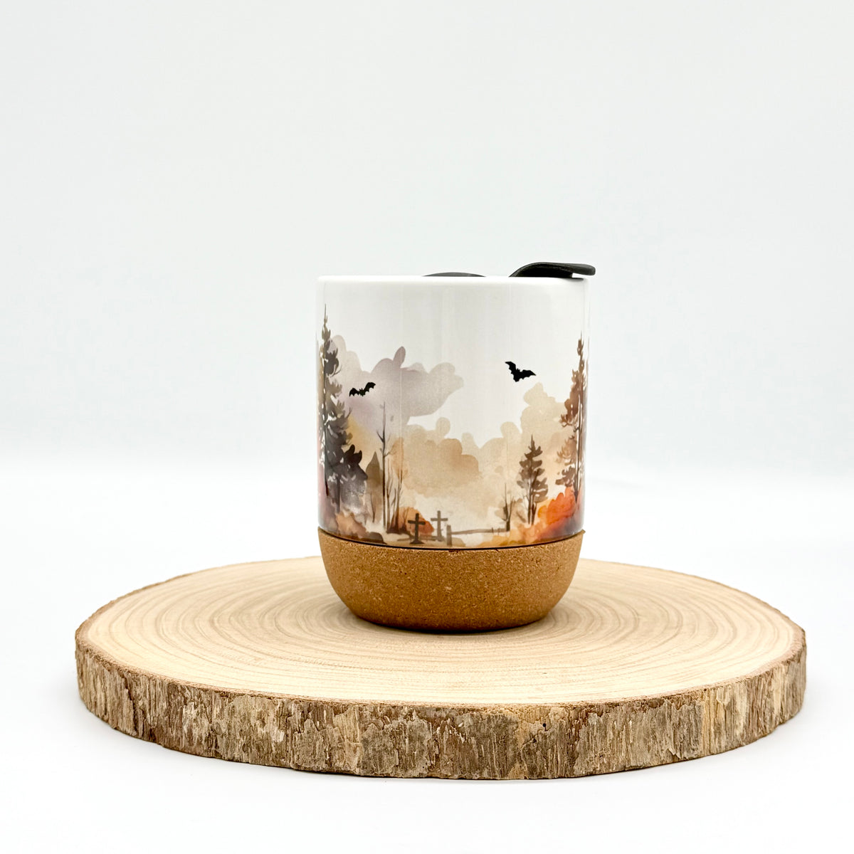 12oz Spooky Forest Ghost Cork Bottom Coffee Mug