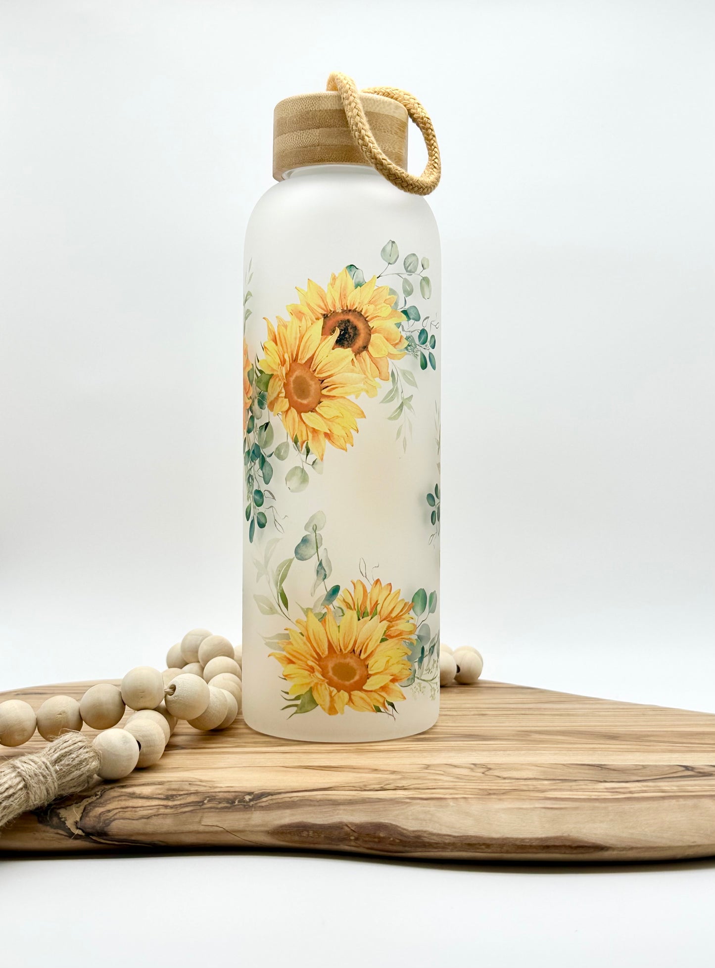 Sunflower Glass Water Bottle