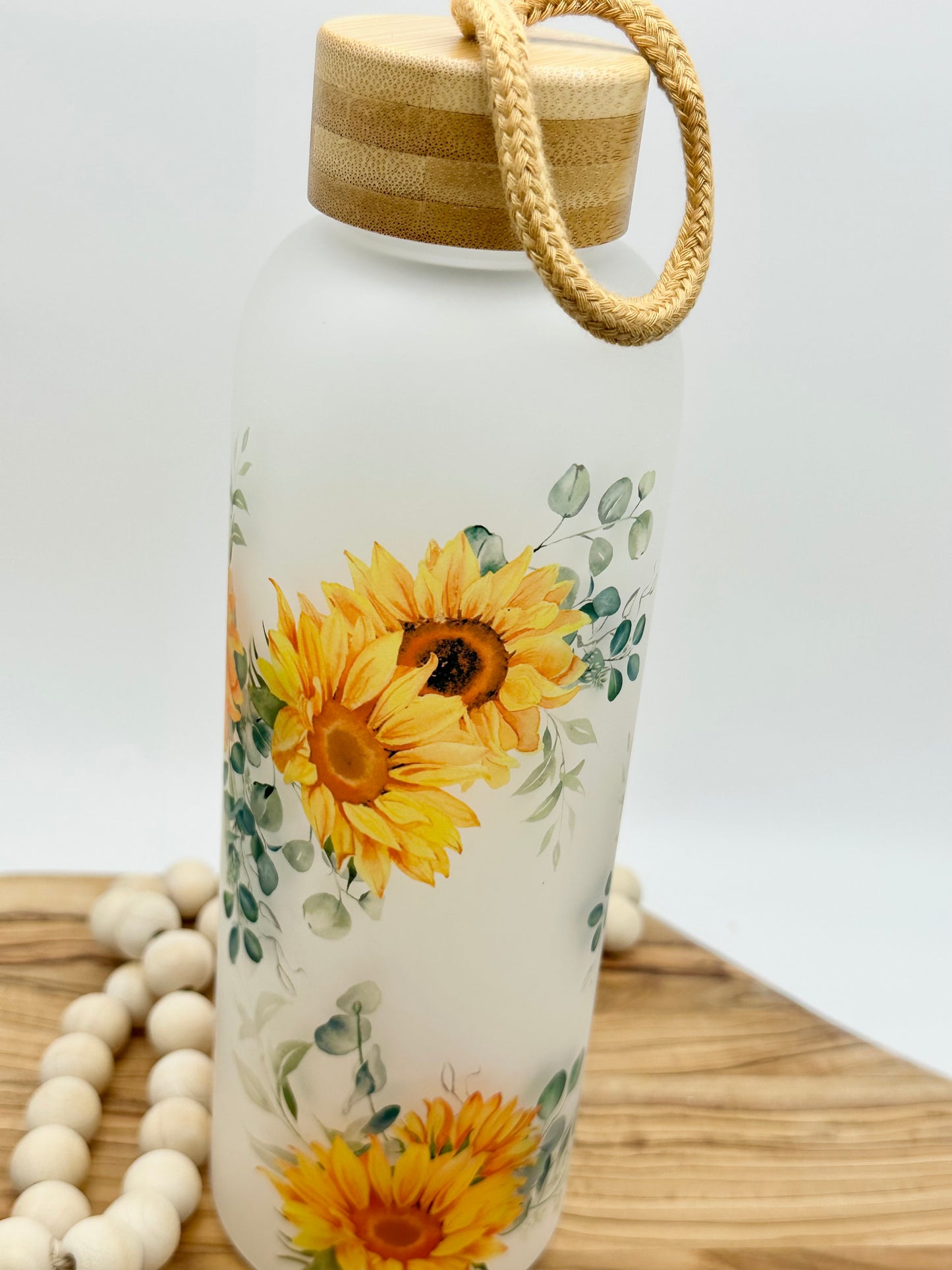 Sunflower Glass Water Bottle