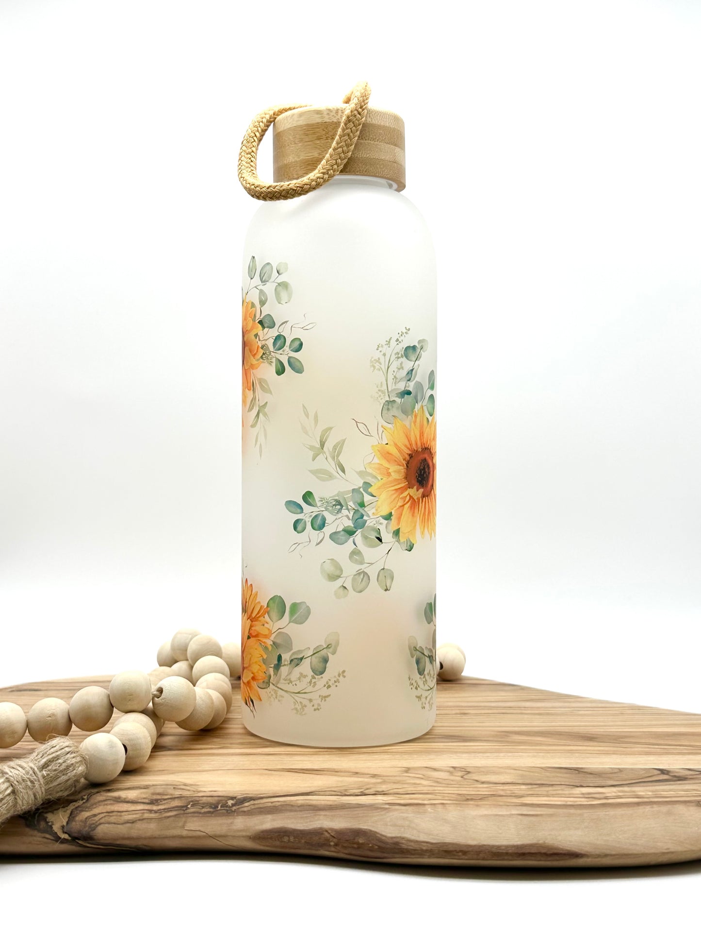 Sunflower Glass Water Bottle