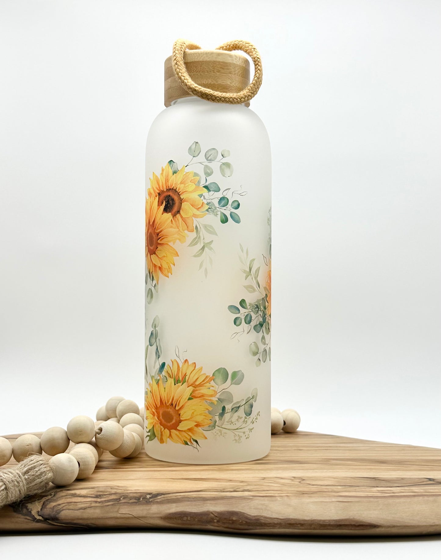 Sunflower Glass Water Bottle