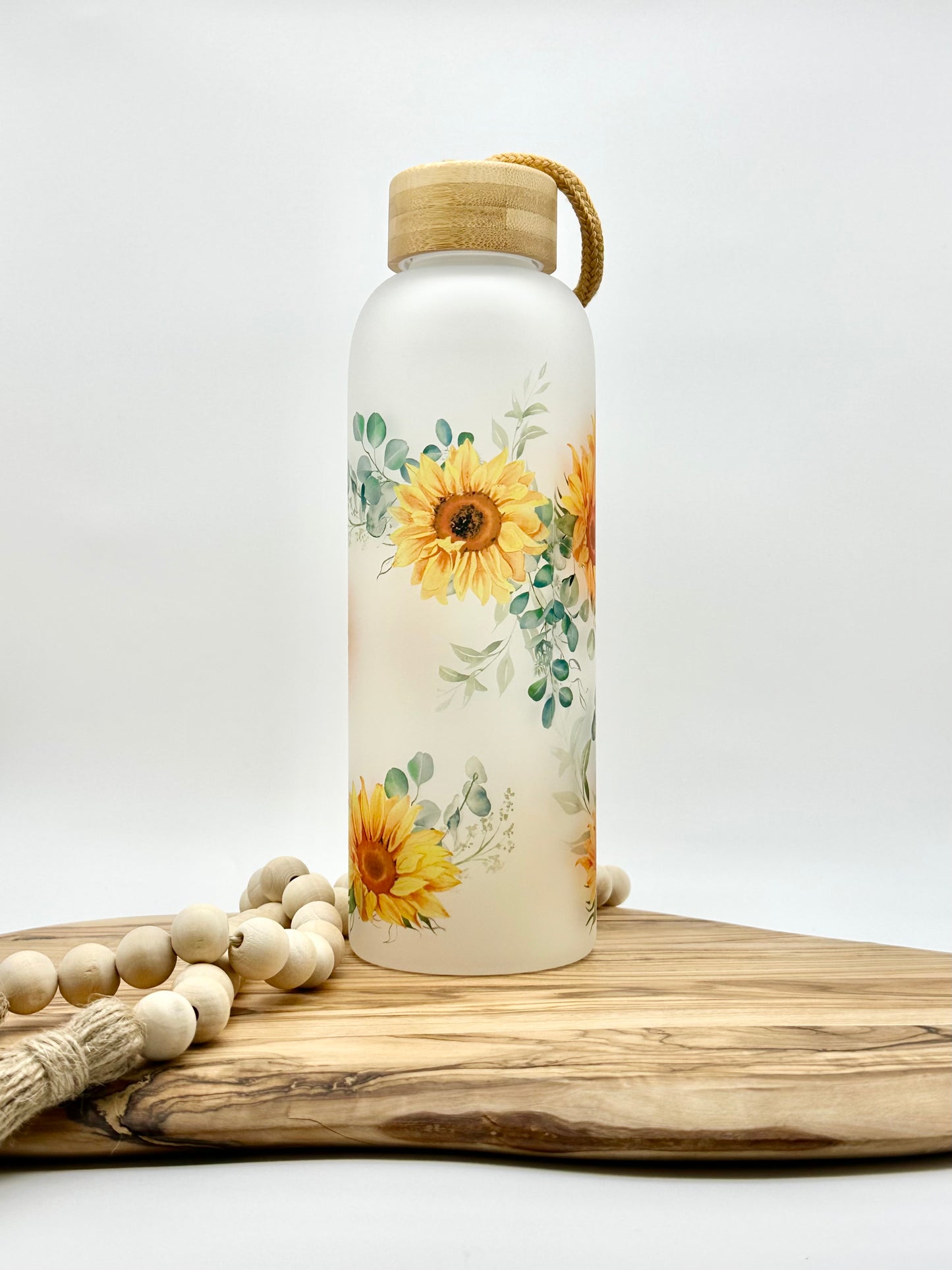 Sunflower Glass Water Bottle