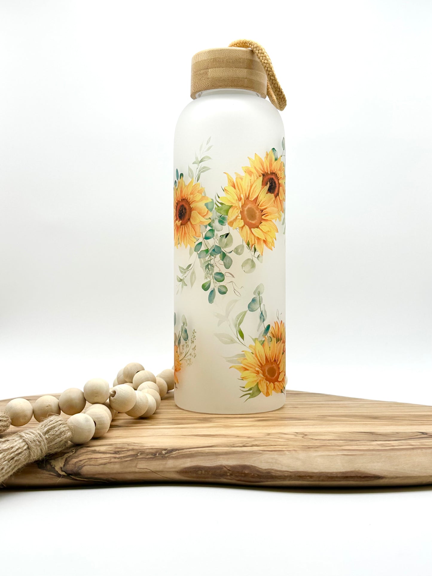 Sunflower Glass Water Bottle