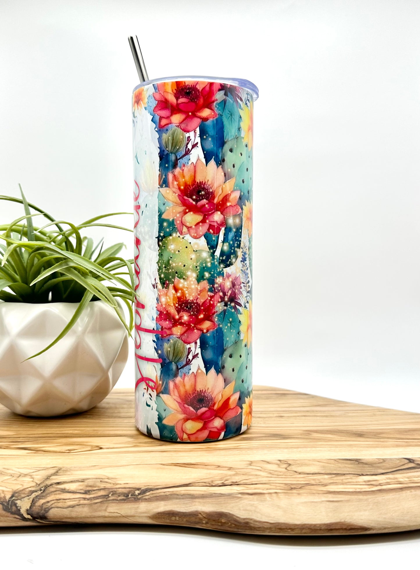 Personalized Colorful Cactus Insulated Tumbler