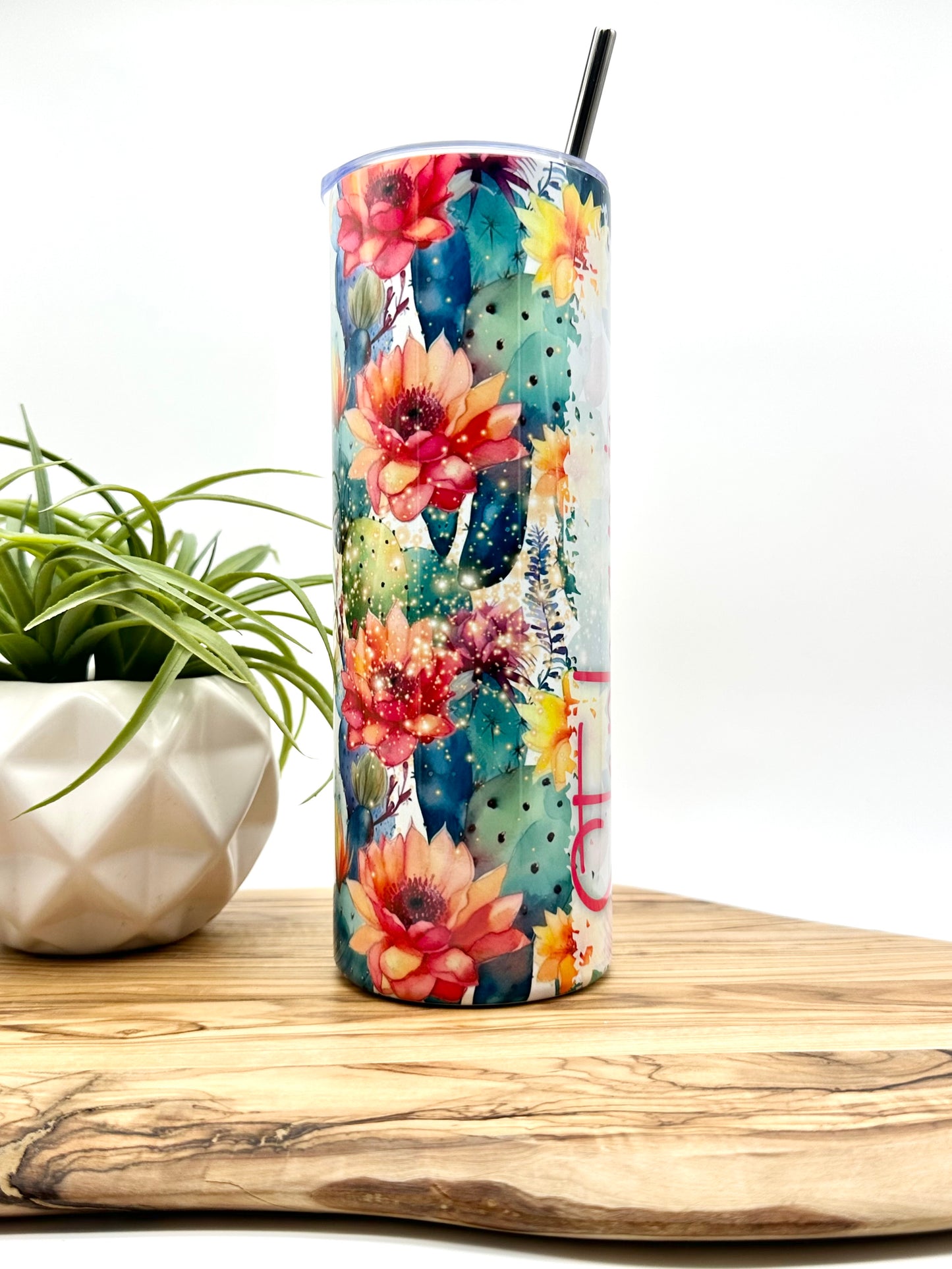 Personalized Colorful Cactus Insulated Tumbler