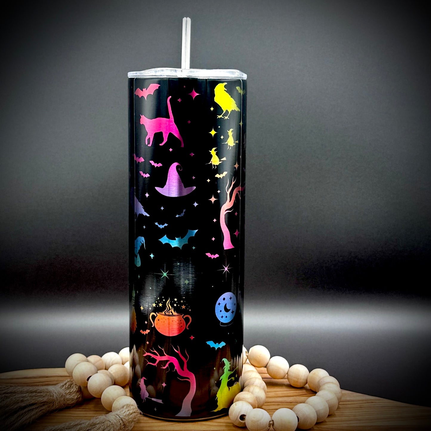 Halloween Hocus Pocus Apothercary Tumbler - 20oz Insulated Stainless Steel Cup with Lid and Straw
