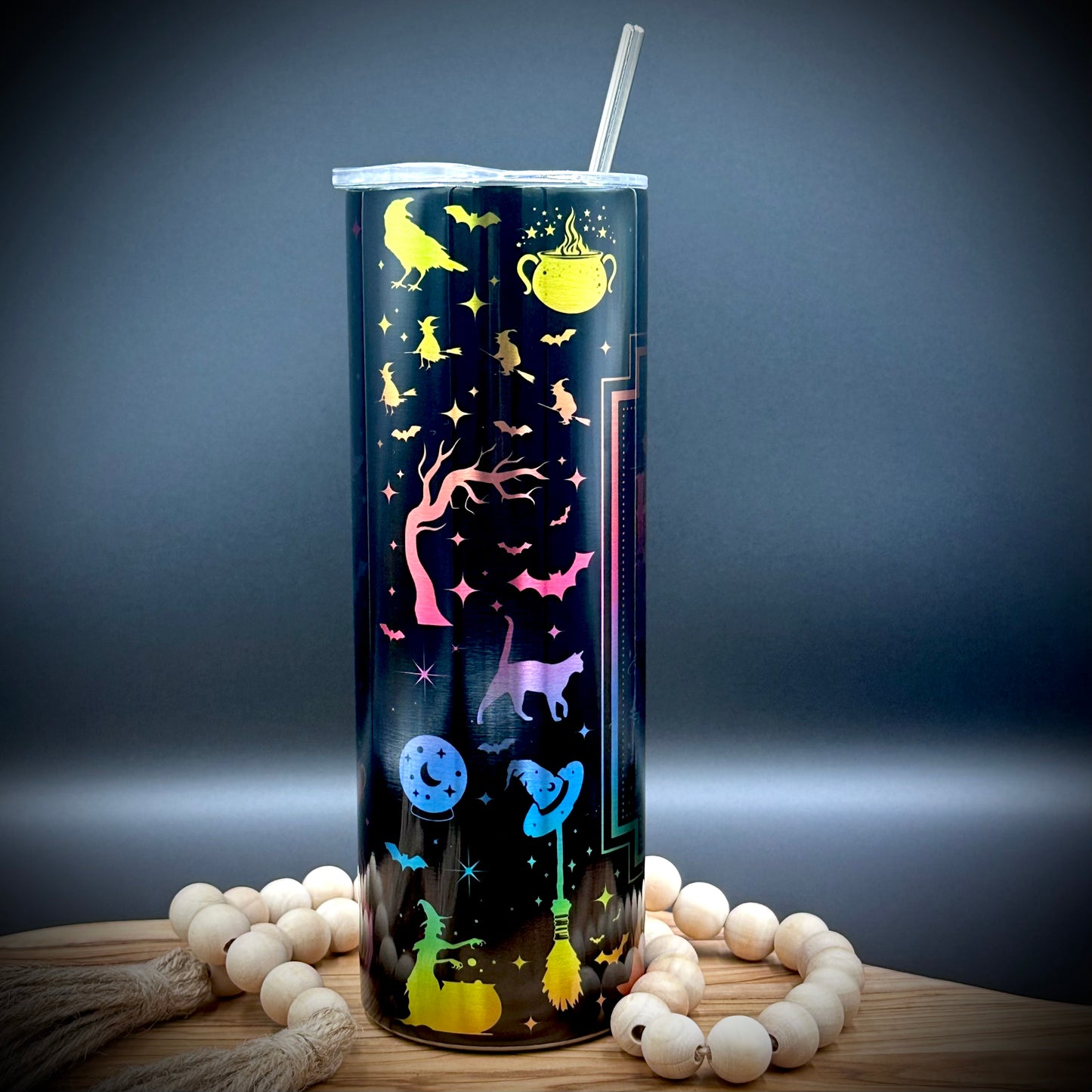 Halloween Hocus Pocus Apothercary Tumbler - 20oz Insulated Stainless Steel Cup with Lid and Straw