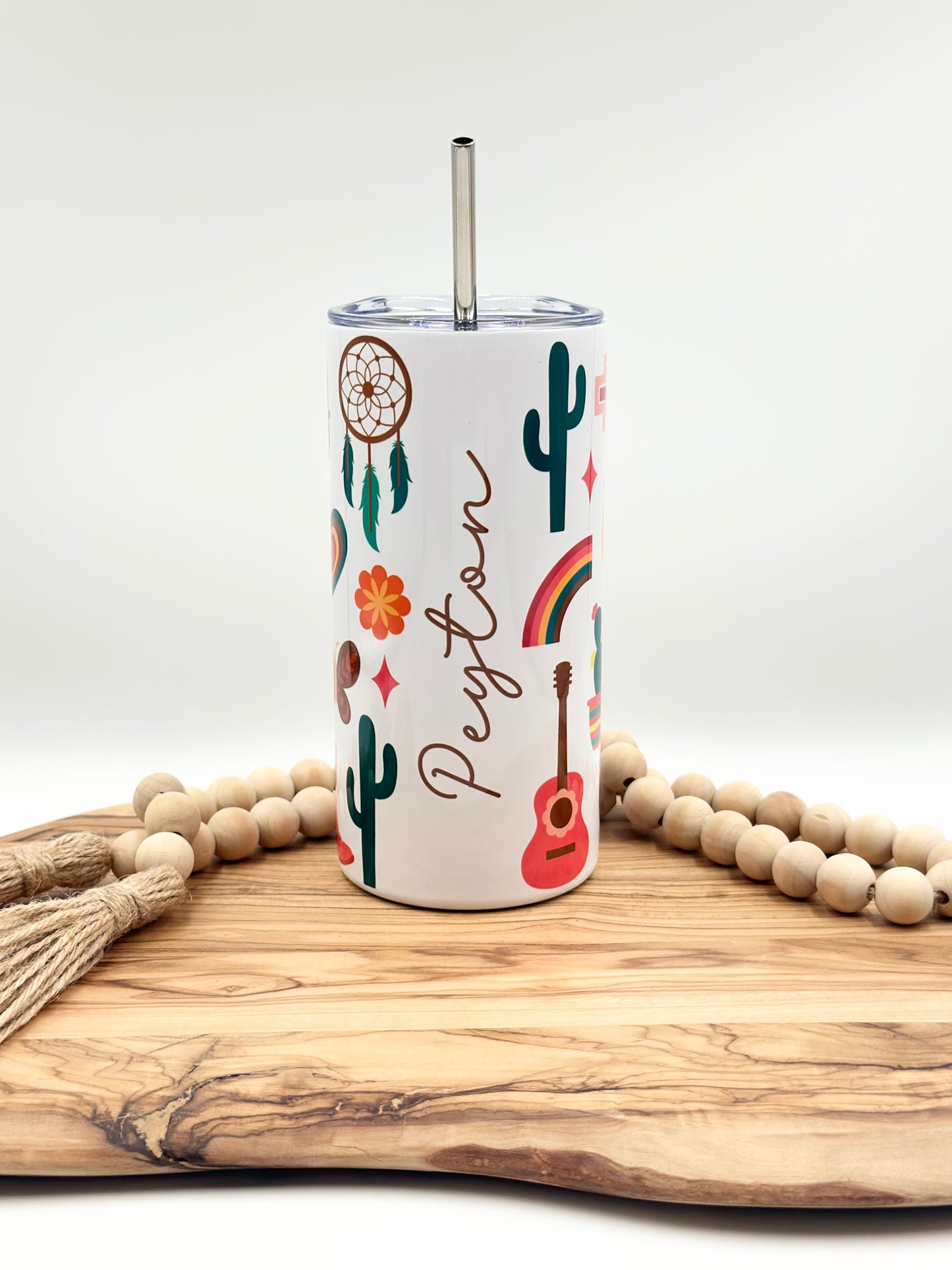 Personalized Kids Tumbler – 15oz Insulated Stainless Steel Cup with Straw