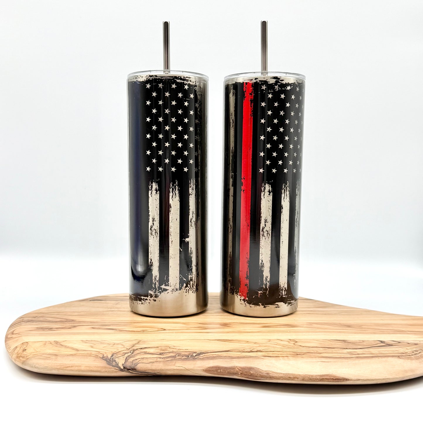 20oz First Responder Tumbler - Insulated Stainless Steel Cup with Lid and Straw