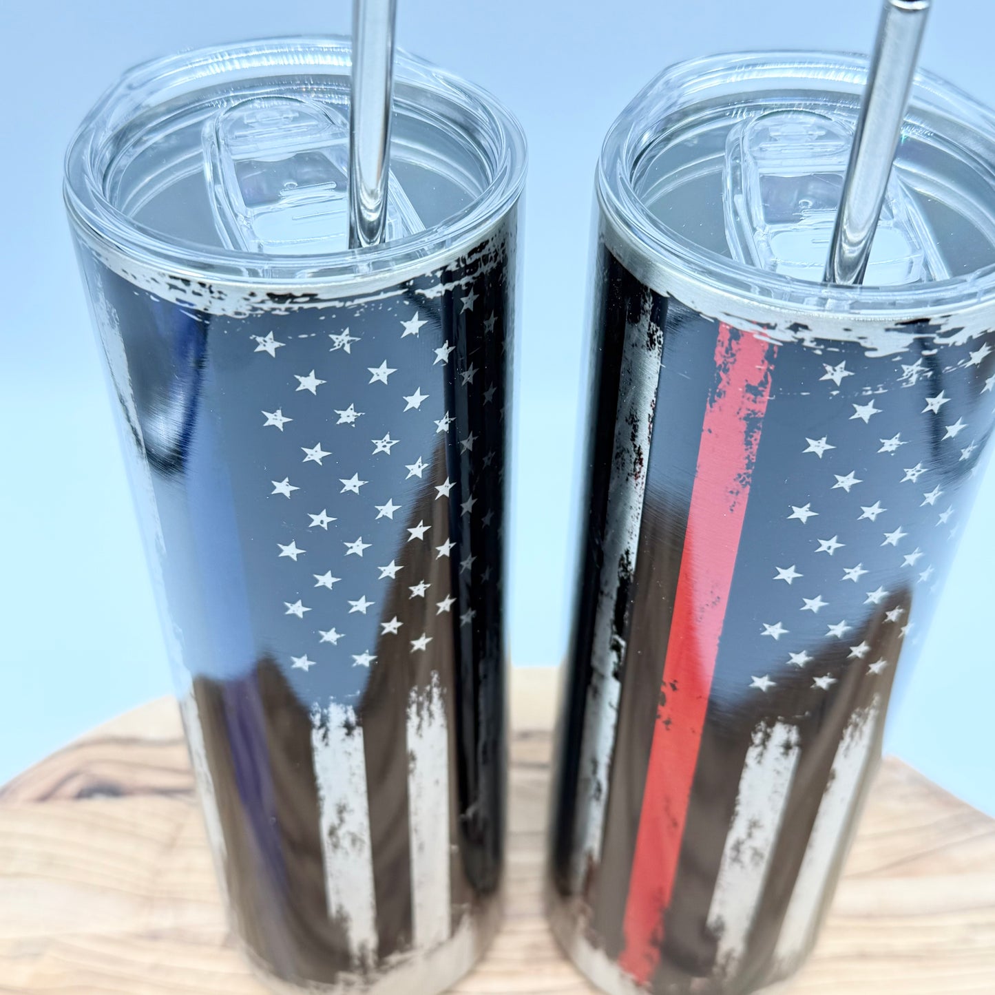 20oz First Responder Tumbler - Insulated Stainless Steel Cup with Lid and Straw