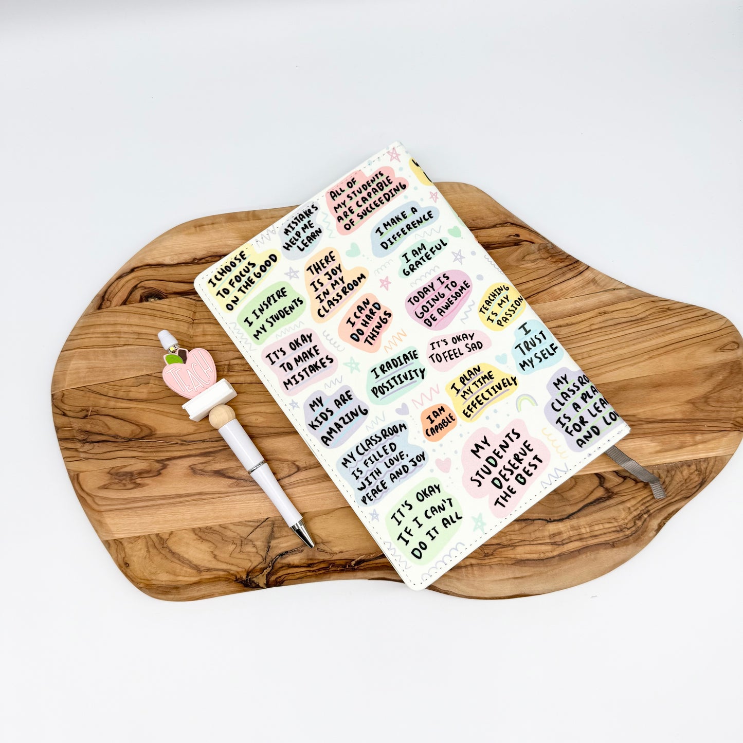 Teacher Affirmations Journal and Beaded Pen Set